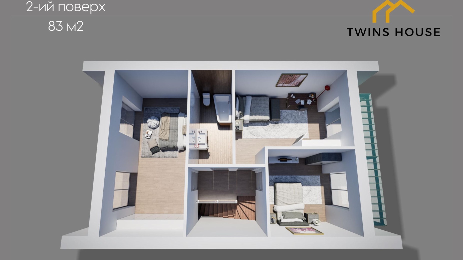 Планування дуплекса в Дуплекси Twins House 207 м², фото 646446