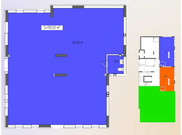 ЖК Green Side: планування приміщення 132.52 м²