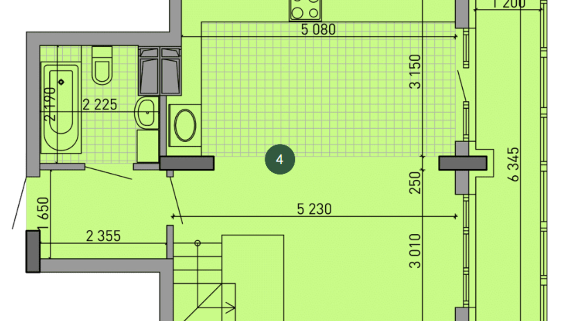 Планування 2-кімнатної квартири в ЖК Паркове місто 87.1 м², фото 647611