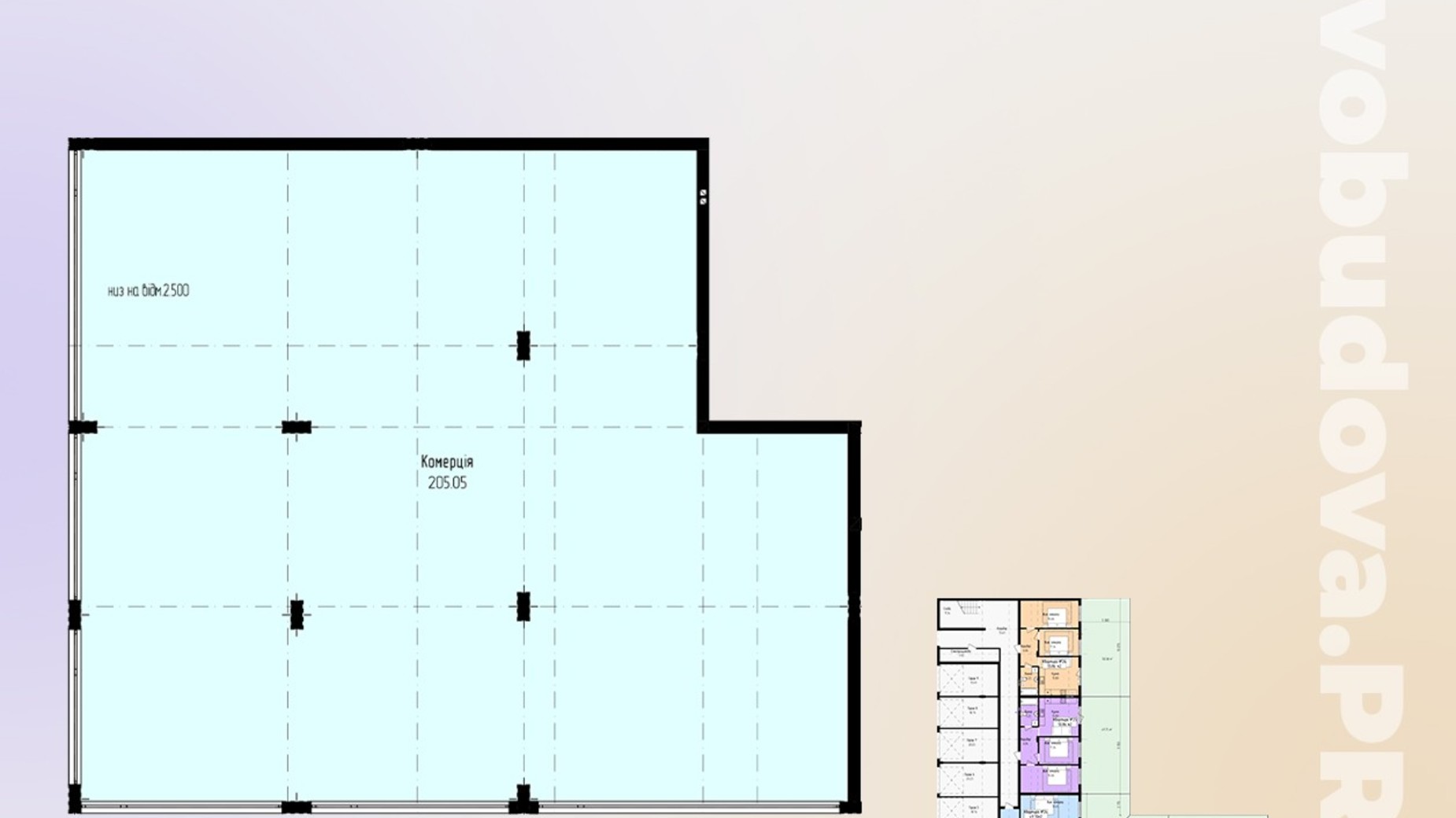 Планировка 1-комнатной квартиры в ЖК Зелёный 205.05 м², фото 647688