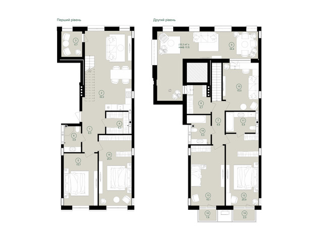 ЖК Будинок на Вавилових: планування 5-кімнатної квартири 176.7 м²