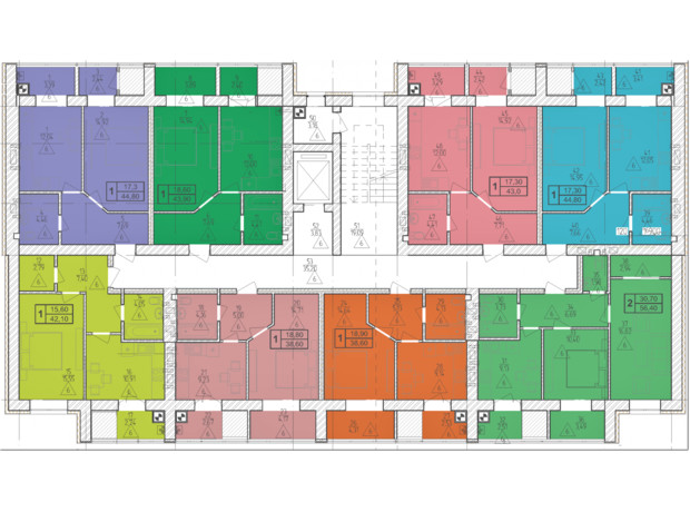 ЖК Болгарский: планировка 2-комнатной квартиры 56.4 м²