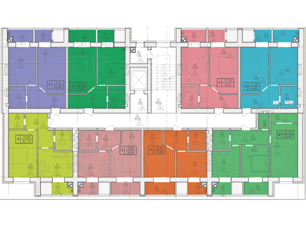 ЖК Болгарський: планування 1-кімнатної квартири 38.6 м²