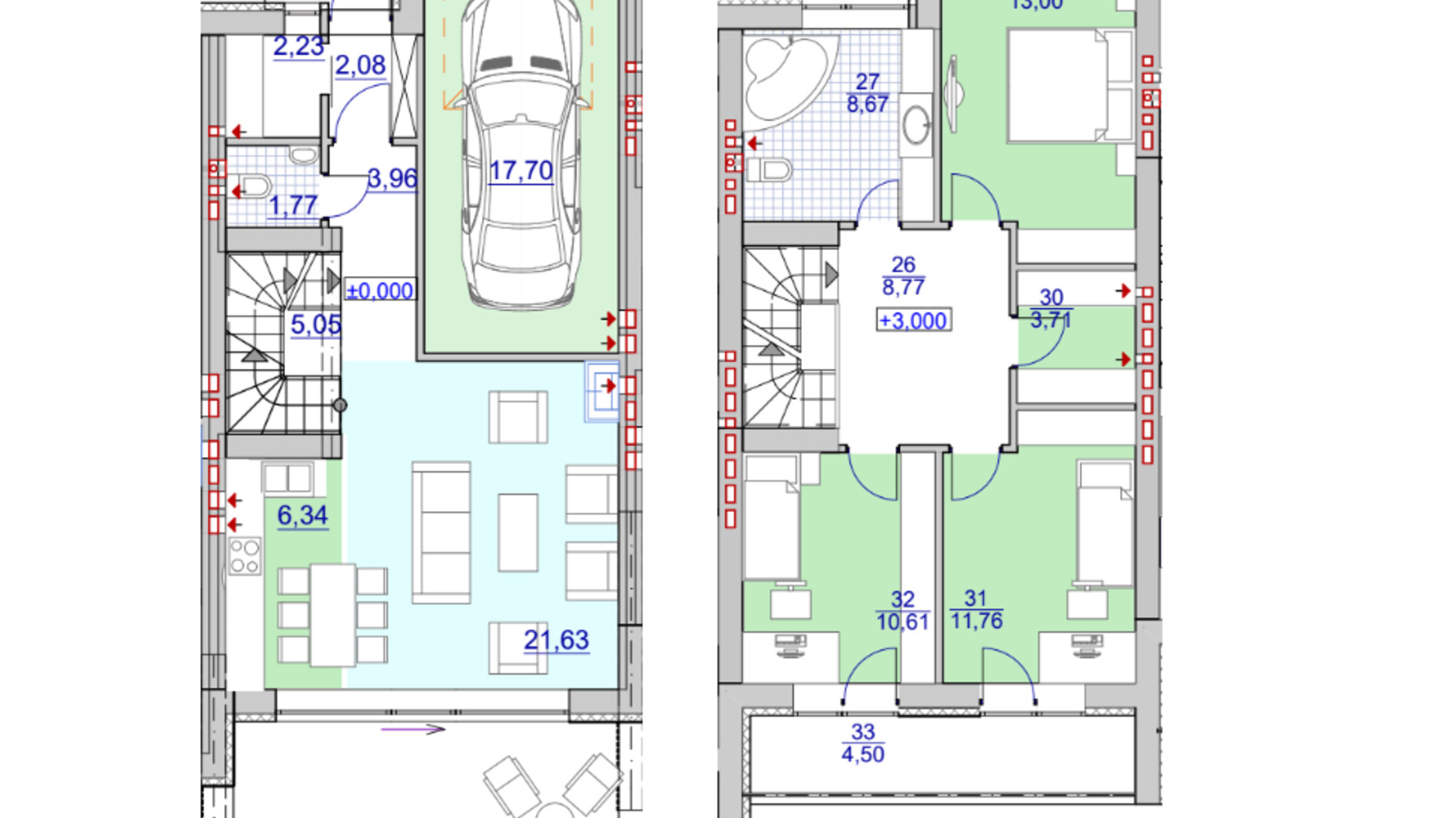 Планировка таунхауса в Таунхаус переулок Пoдлузcкий II  130 м², фото 649894
