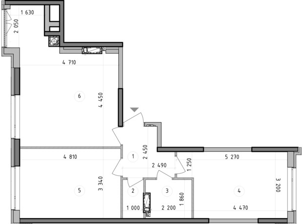 ЖК Оптимісто: планування 2-кімнатної квартири 67.7 м²