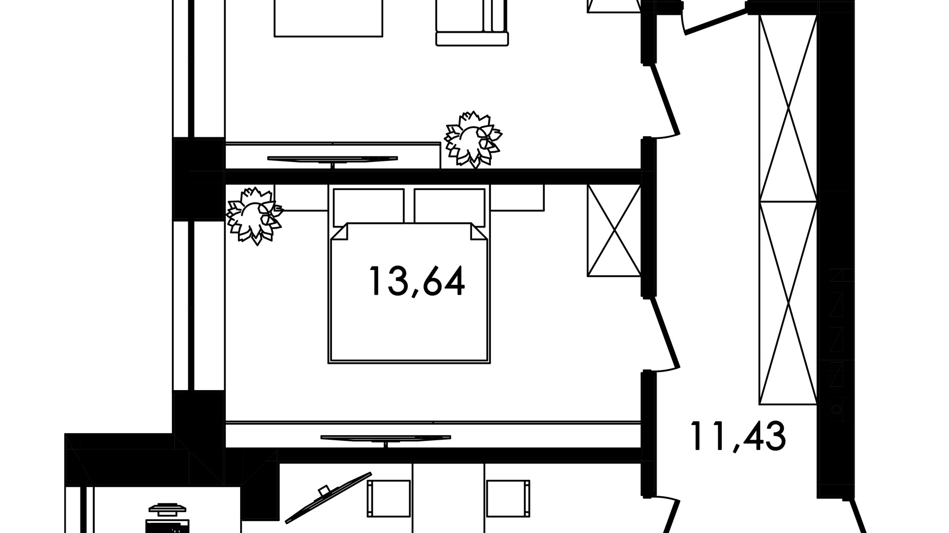 Планування 2-кімнатної квартири в ЖК Нова Будова-2 65.27 м², фото 650291