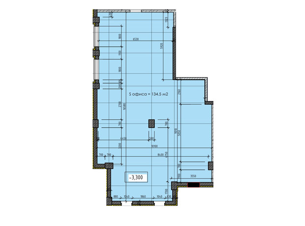 ЖК Приморские Сады: планировка помощения 134.49 м²