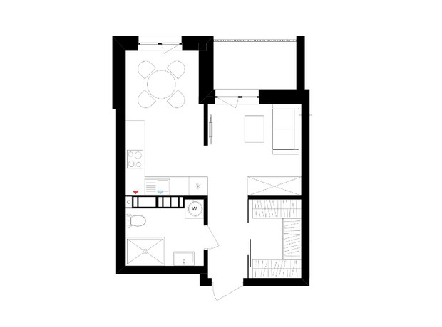 ЖК Литовский квартал: планировка 1-комнатной квартиры 34.98 м²