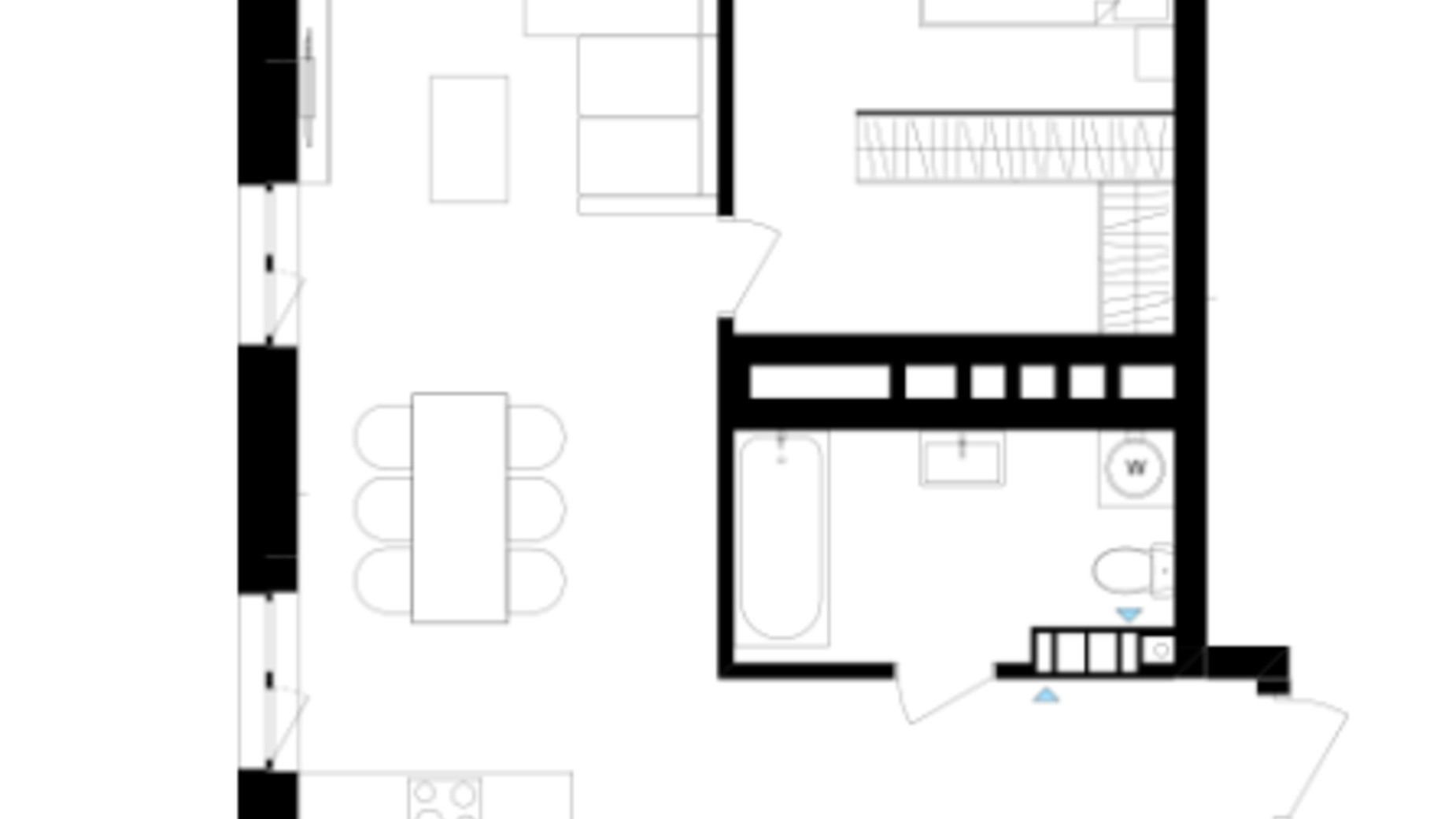 Планировка 3-комнатной квартиры в ЖК Литовский квартал 64.55 м², фото 650352