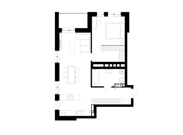 ЖК Литовский квартал: планировка 3-комнатной квартиры 64.55 м²