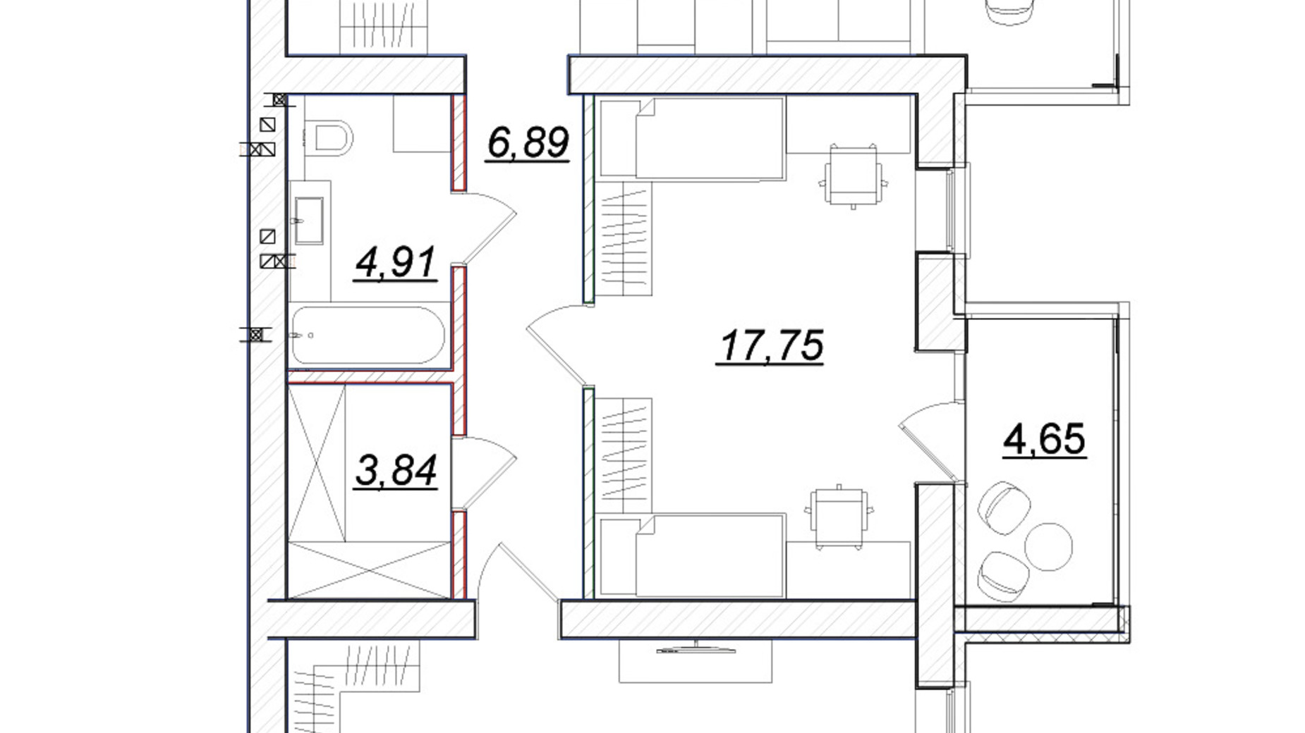 Планировка 2-комнатной квартиры в ЖК Desna Park Residence 84.99 м², фото 650637