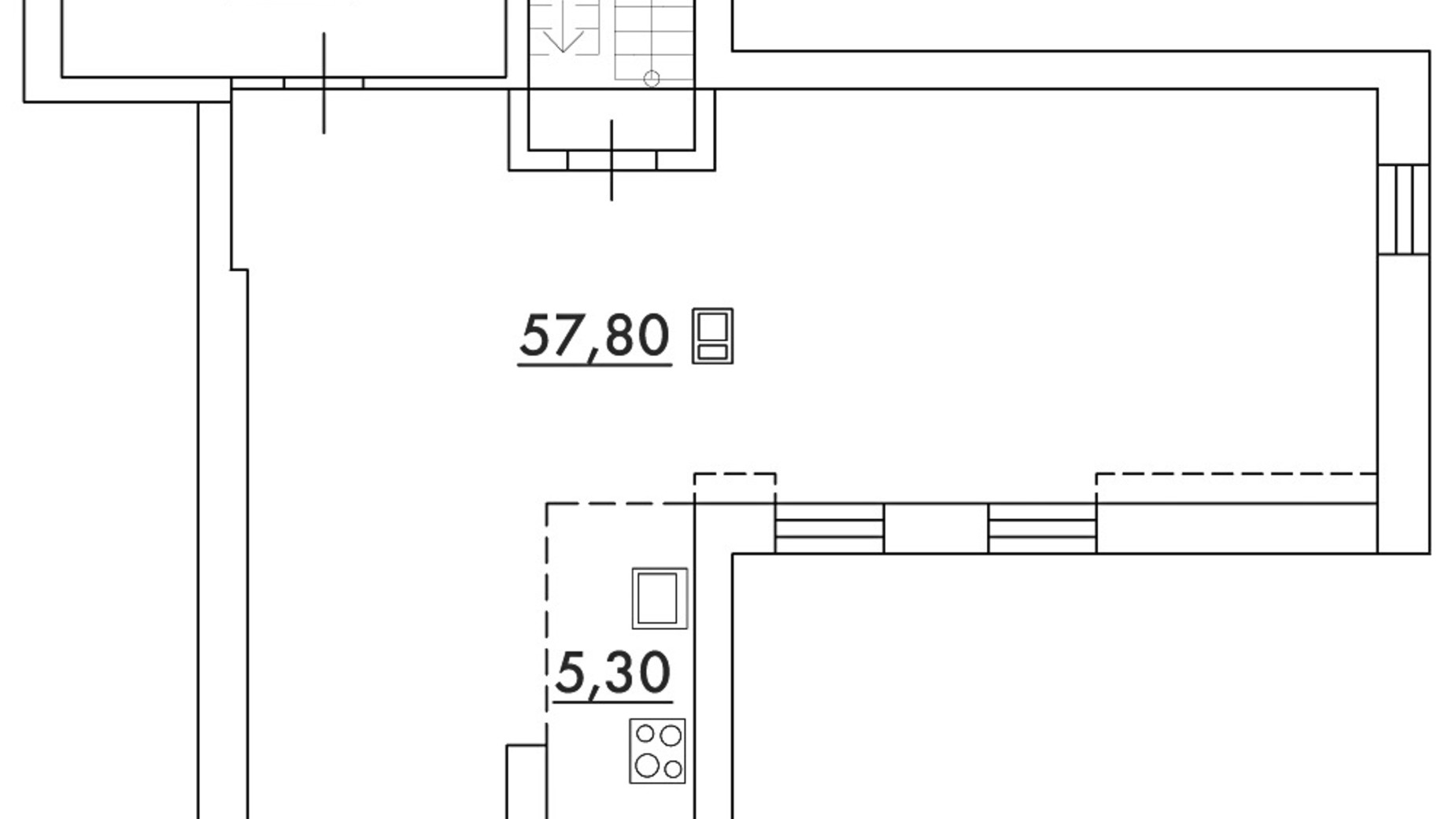 Планування 1-кімнатної квартири в ЖК Desna Park Residence 75.8 м², фото 650645