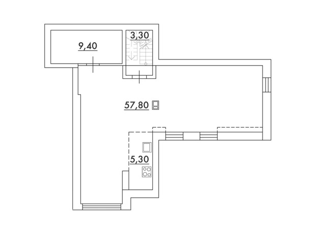 ЖК Desna Park Residence: планування 1-кімнатної квартири 75.8 м²