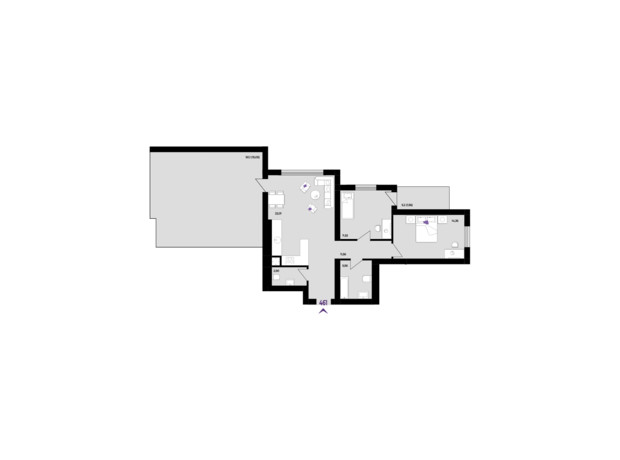 ЖК Wawel: планування 2-кімнатної квартири 79 м²