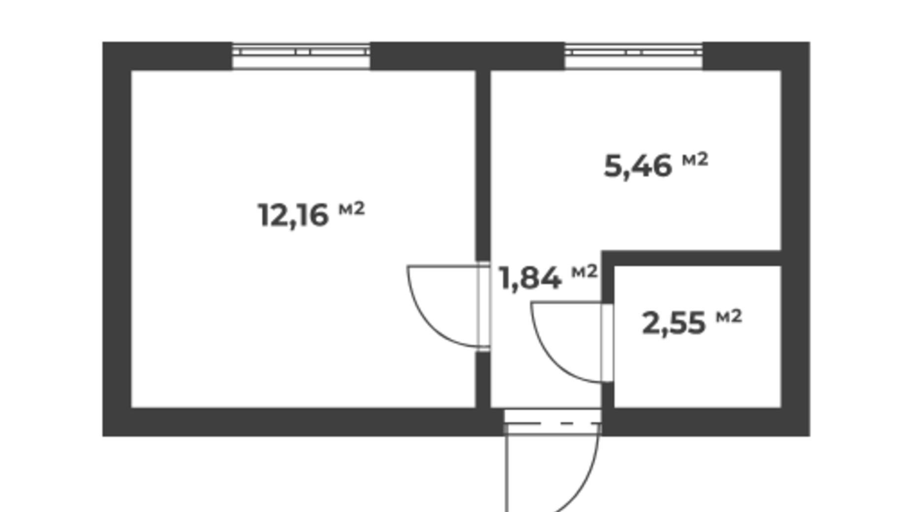 Планування 1-кімнатної квартири в ЖК Aura Park 22.01 м², фото 651009