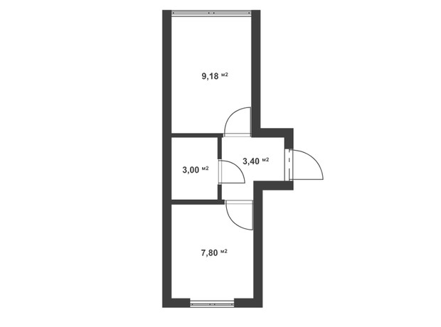 ЖК Aura Park: планування 1-кімнатної квартири 23.38 м²