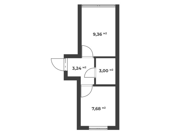 ЖК Aura Park: планировка 1-комнатной квартиры 23.4 м²