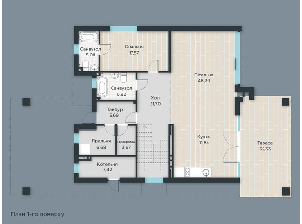 КГ Inwood: планировка 4-комнатной квартиры 296.53 м²