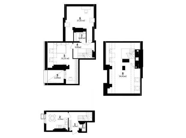 ЖК Белый Шоколад Center: планировка 2-комнатной квартиры 142.8 м²