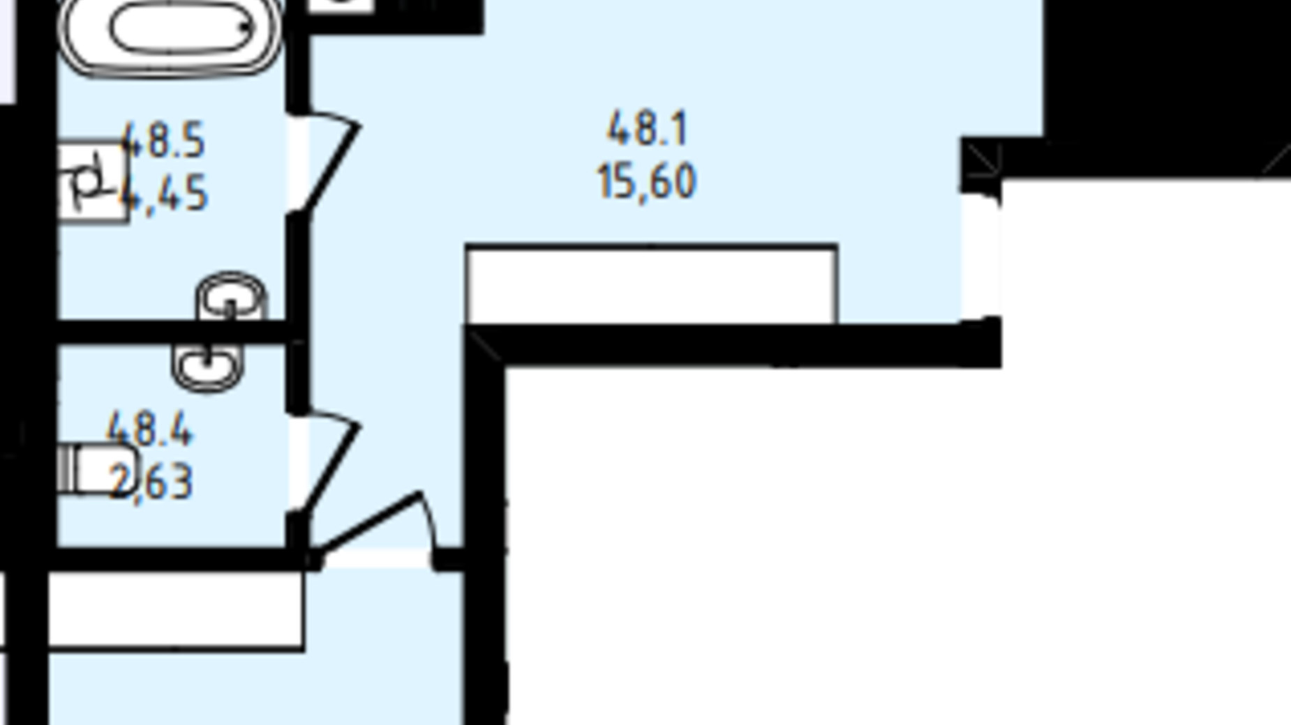 Планування 2-кімнатної квартири в ЖК Prestige Hall 76.04 м², фото 652825
