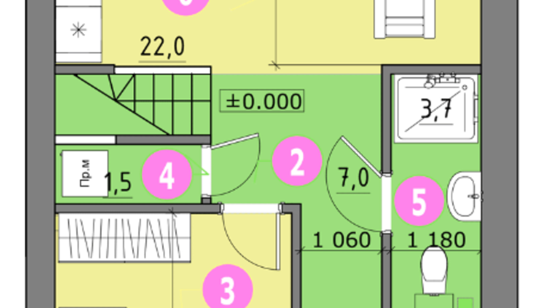Планировка таунхауса в Таунхаус Містечко Княжичі 97 м², фото 653866