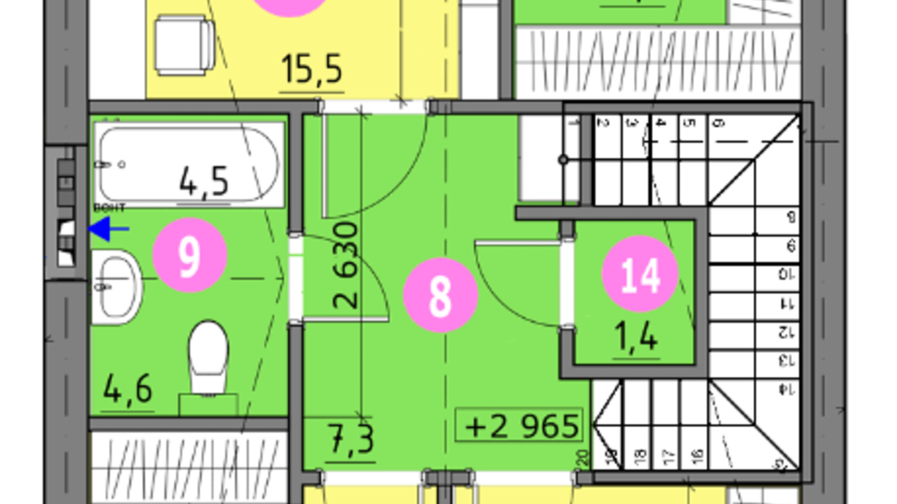 Планування таунхауса в Таунхаус Містечко Княжичі 134.4 м², фото 653884