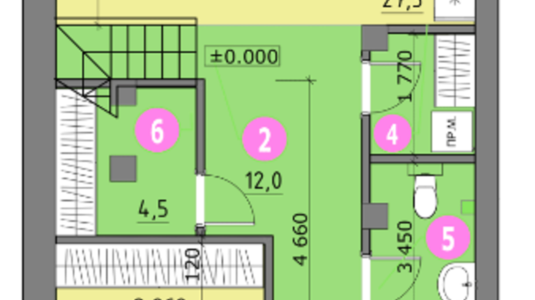 Планировка таунхауса в Таунхаус Містечко Княжичі 134.2 м², фото 653886