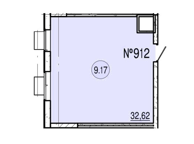 ТРЦ и БЦ Акварель: планировка помощения 32.8 м²