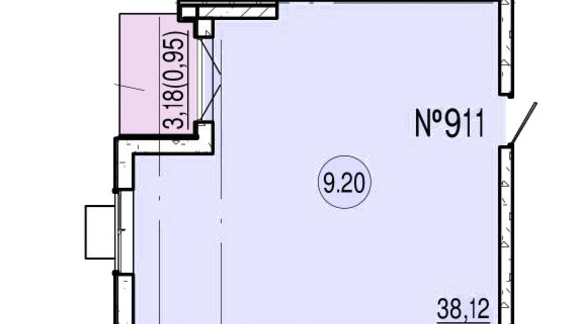 Планування приміщення в ТРЦ і БЦ Акварель 38.7 м², фото 654156