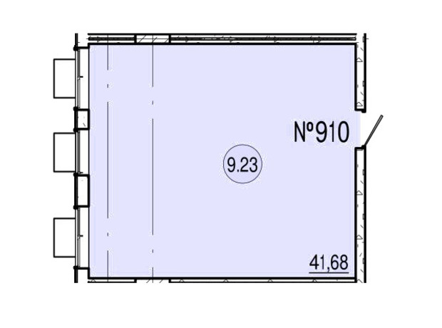 ТРЦ и БЦ Акварель: планировка помощения 42.2 м²