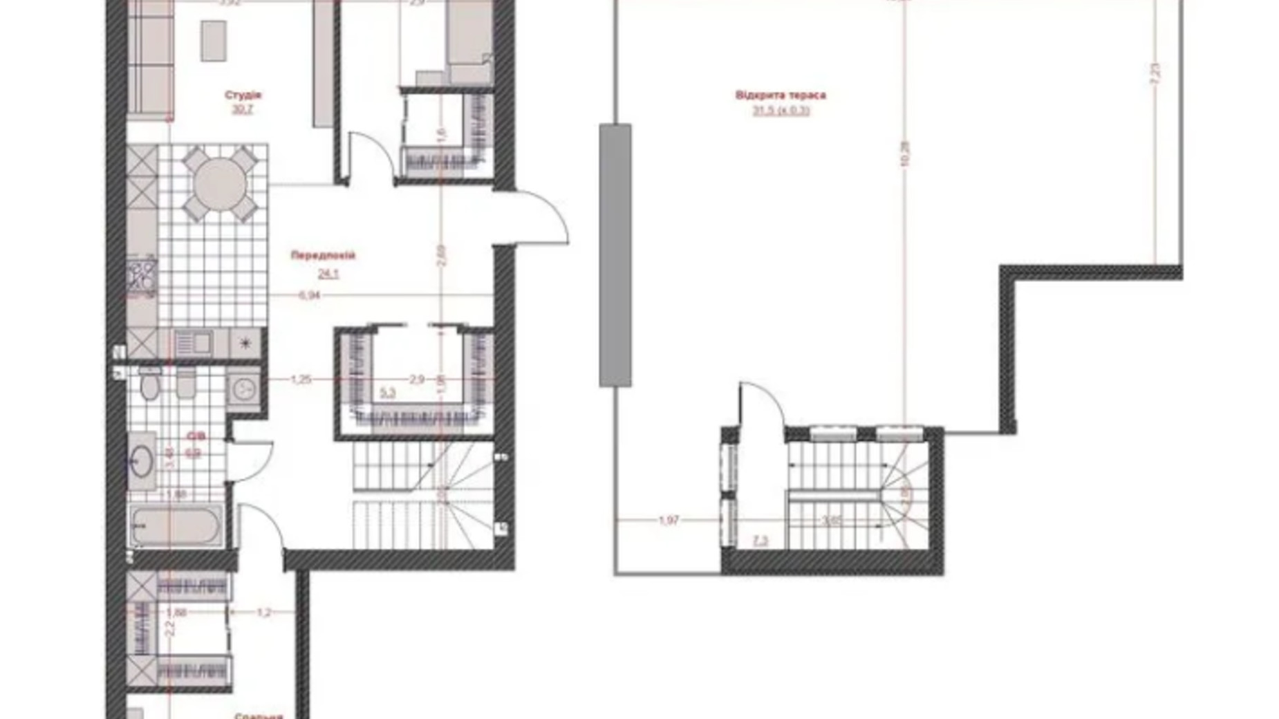 Планировка 2-комнатной квартиры в ЖК Оскар 165 м², фото 655360