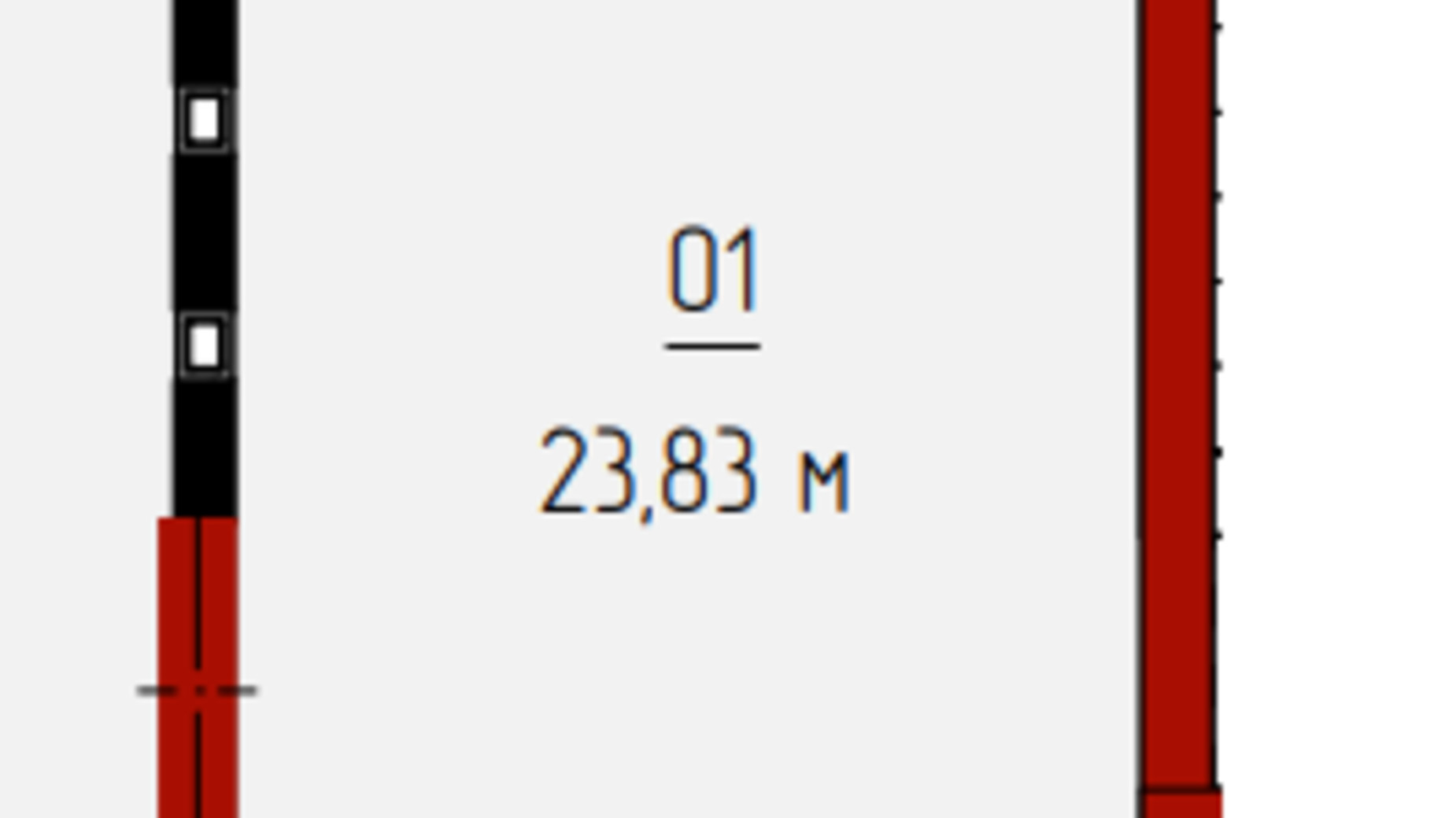 Планування торгової площі в ЖК Квартал №5 23.83 м², фото 655425