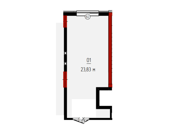 ЖК Квартал №5: планировка помощения 23.83 м²