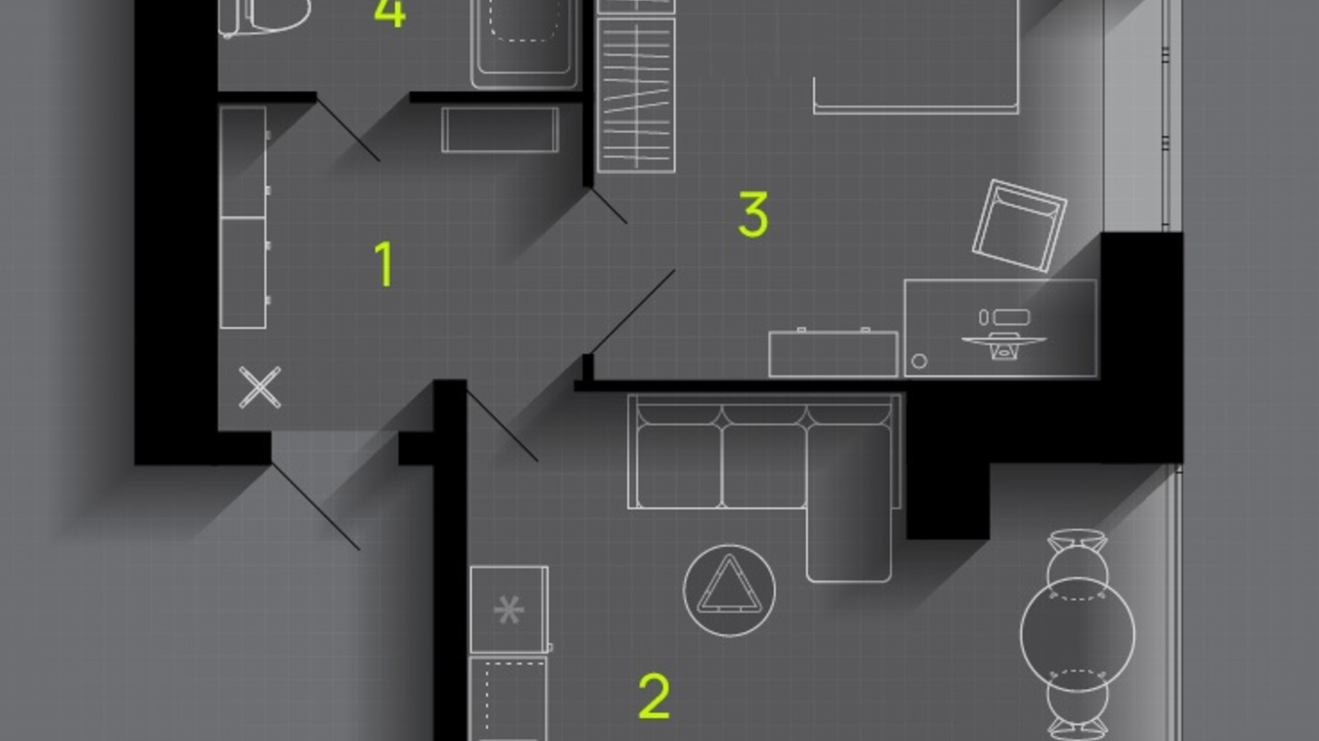Планування 1-кімнатної квартири в ЖК  Comfort Lite 47 м², фото 655436