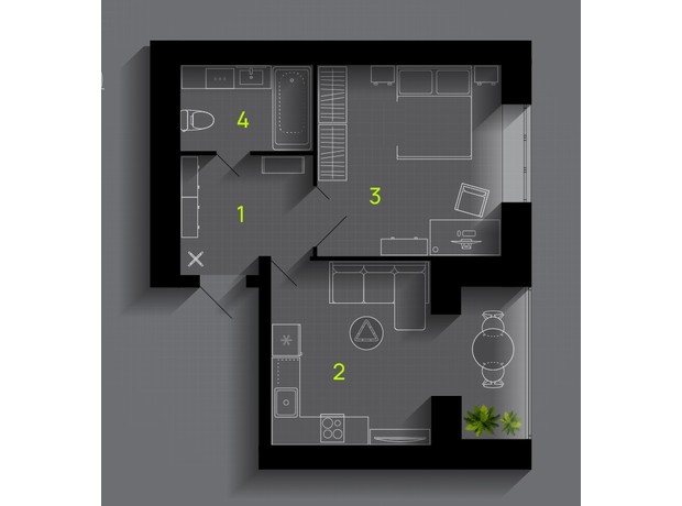 ЖК  Comfort Lite: планировка 1-комнатной квартиры 47 м²