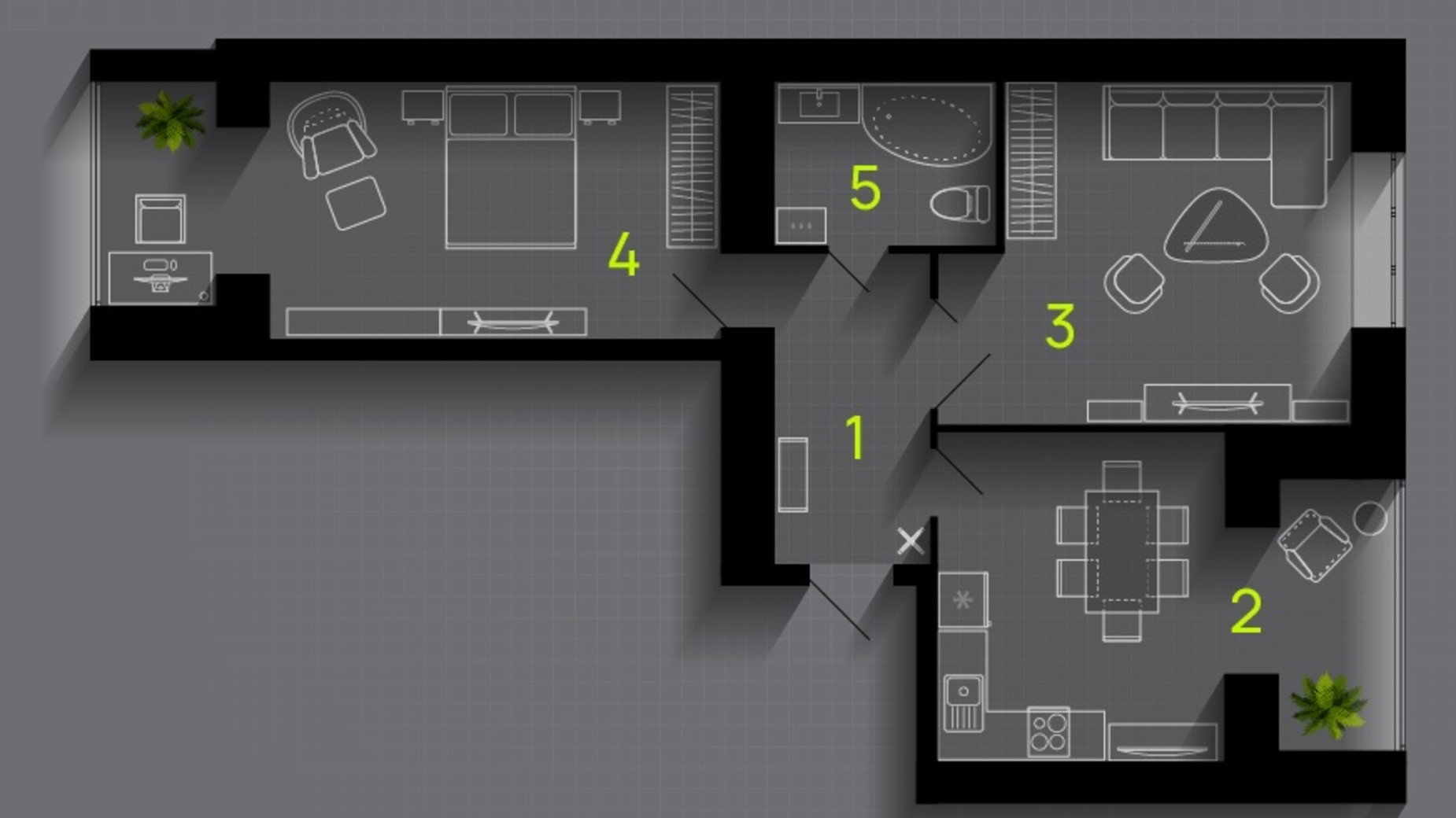 Планування 2-кімнатної квартири в ЖК  Comfort Lite 71 м², фото 655441