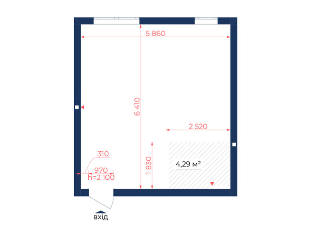 КБ Liverpool House: планування 1-кімнатної квартири 35.6 м²