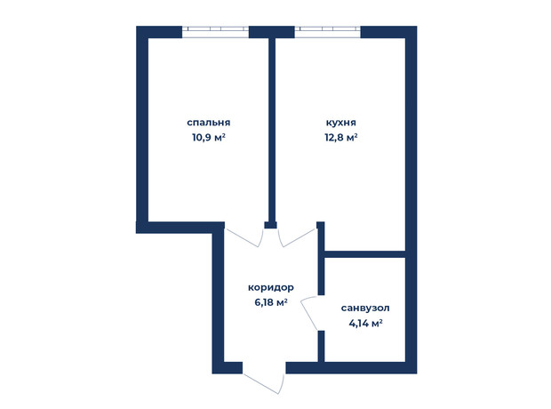 КБ Liverpool House: планування 1-кімнатної квартири 34 м²