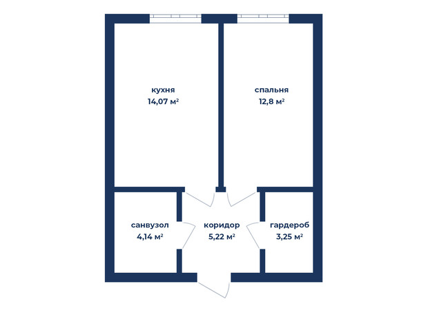 КБ Liverpool House: планування 1-кімнатної квартири 39.42 м²