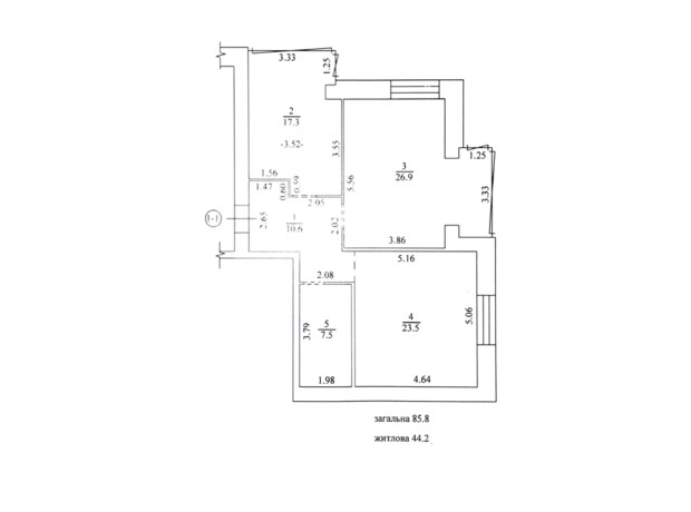 ЖК Oasis: планування 2-кімнатної квартири 84 м²