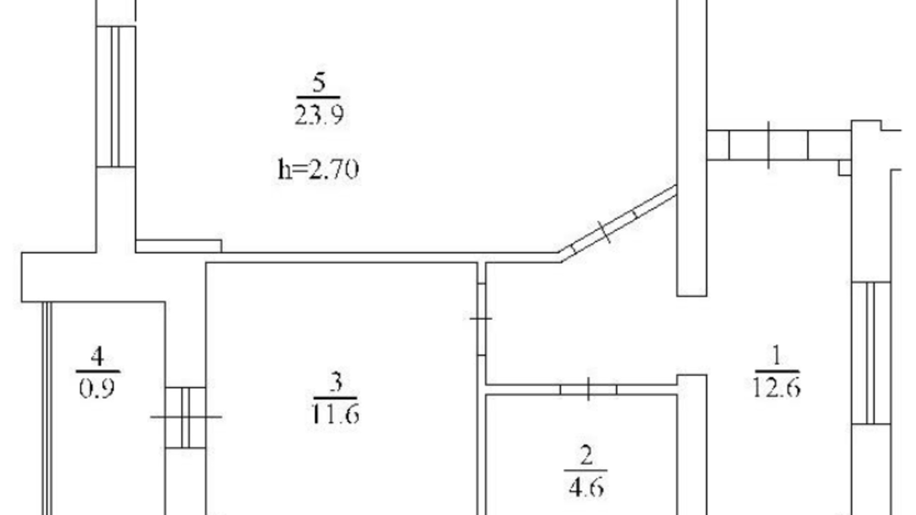 Планировка 1-комнатной квартиры в ЖК Набережный 53.6 м², фото 658050