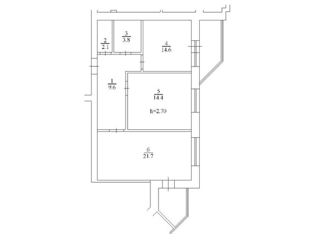 ЖК Набережный: планировка 2-комнатной квартиры 66.2 м²