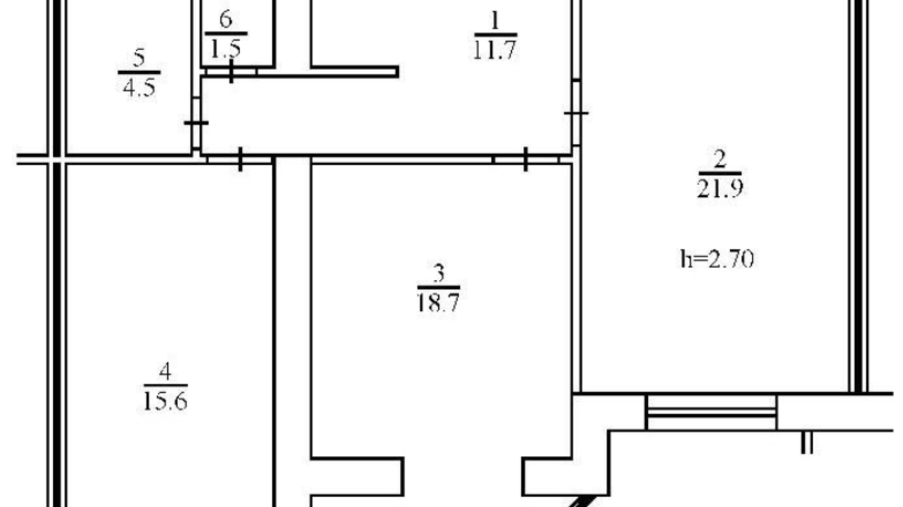 Планування 2-кімнатної квартири в ЖК Набережний 73.9 м², фото 658055