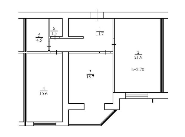 ЖК Набережний: планування 2-кімнатної квартири 73.9 м²