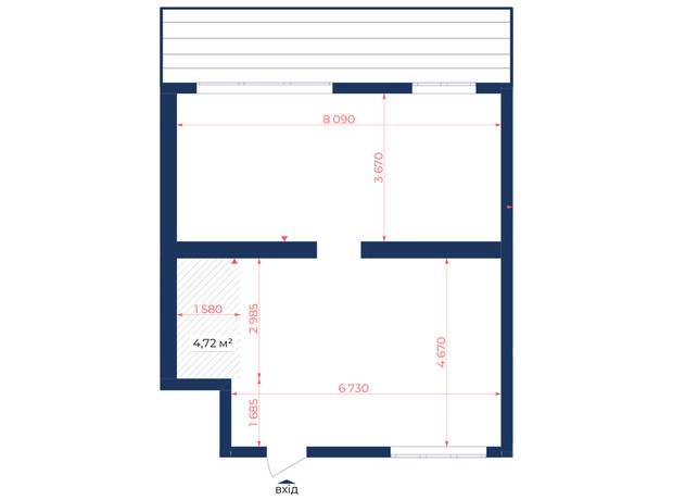 КД Liverpool House: планировка 1-комнатной квартиры 64 м²