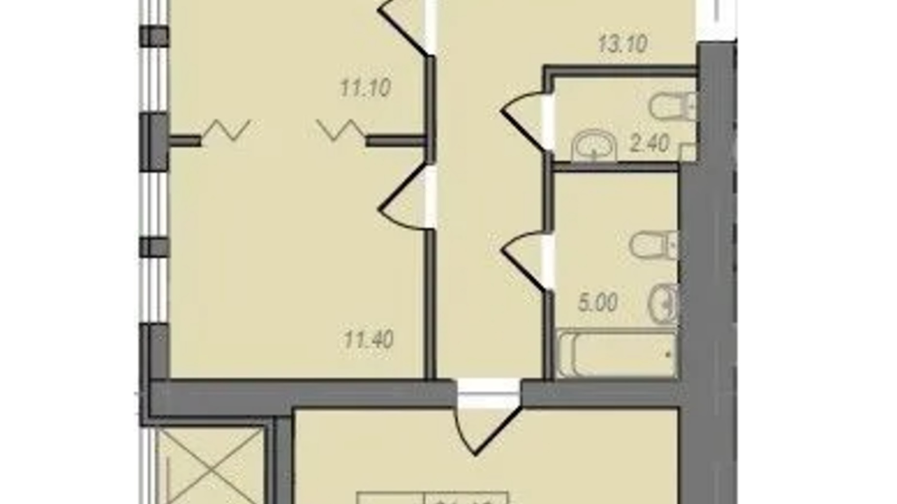 Планування 2-кімнатної квартири в ЖК Незалежність 65.3 м², фото 658282