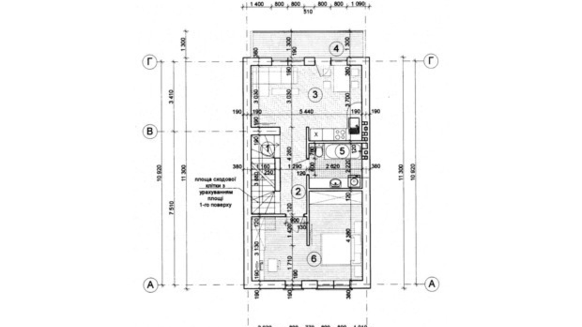 Планування 4-кімнатної квартири в Таунхаус Веселка 135.53 м², фото 659251