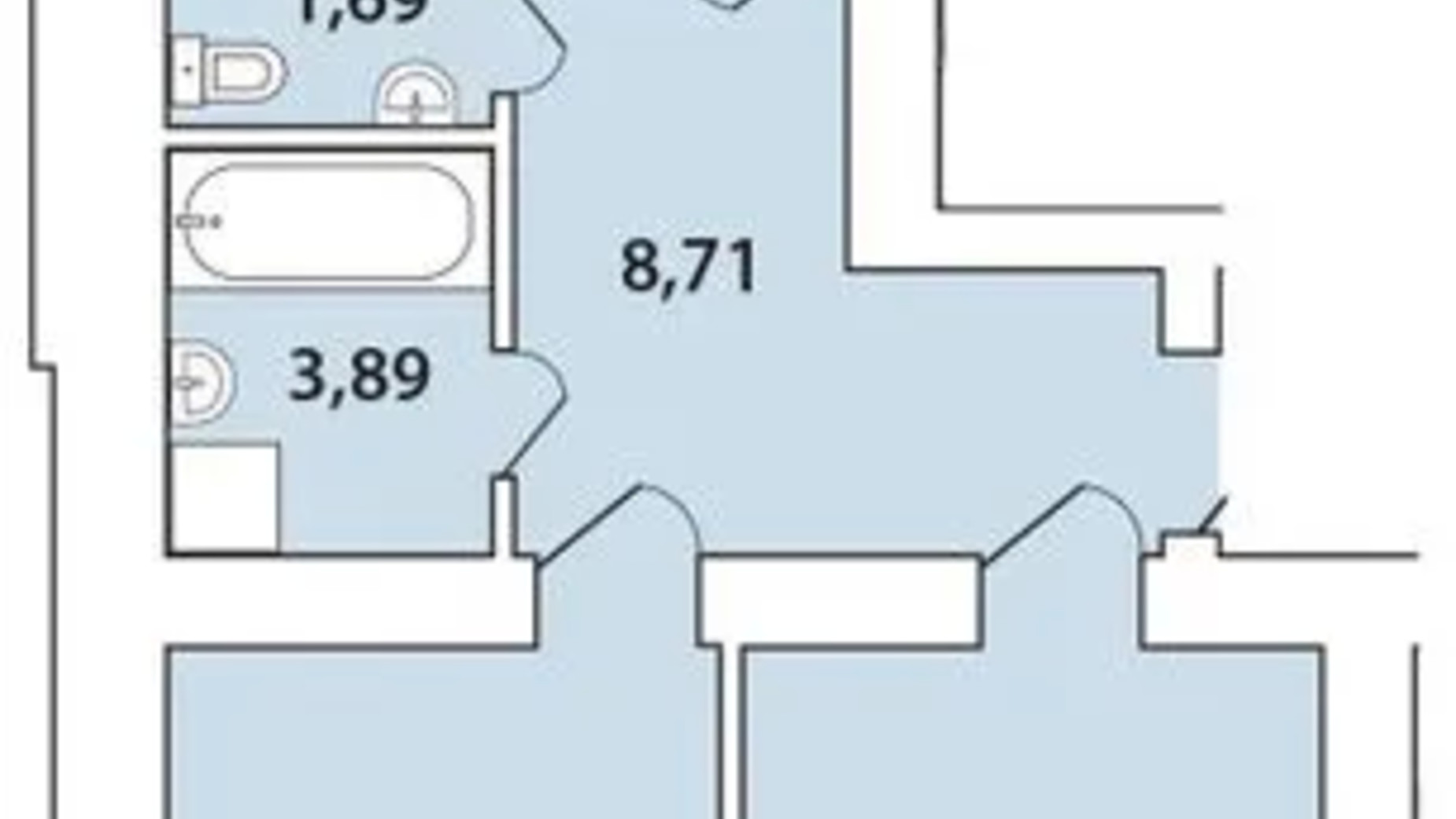 Планировка 2-комнатной квартиры в ЖК Олимпийский - 5 82.85 м², фото 659733
