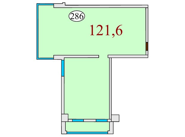 ЖК Баку: планування 3-кімнатної квартири 121.6 м²