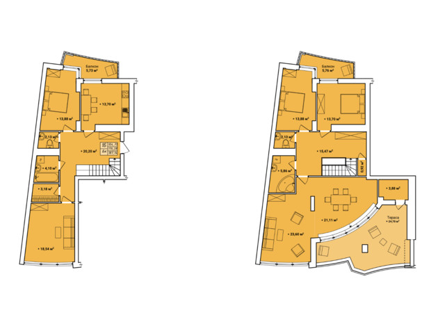 ЖК Amber Park: планировка 6-комнатной квартиры 187.14 м²